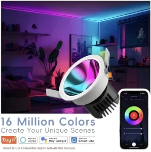 Recessed Downlight Dimmable Smart Control for Hotel Commercial App Rgb LED CEILING Light Living Room Bedroom