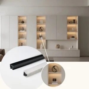 Recessed LED Aluminum Profile for Display Cabinet Lighting with 14mm Groove Soft Linear Glow Showcase Shelves YB1015 22