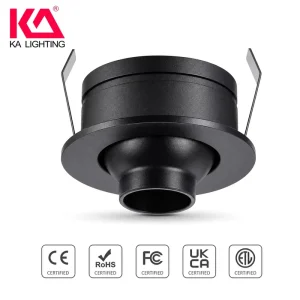 Recessed LED Cabinet Light 1W 25° 40° Beam CRI90 Aluminum Black 30mm Cut out 25mm 3Yrs Warranty