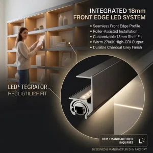 Recessed LED Channel Aluminum Profile for Cabinet Shelf Linear LED Strip Light Furniture Lighting YB1001 32