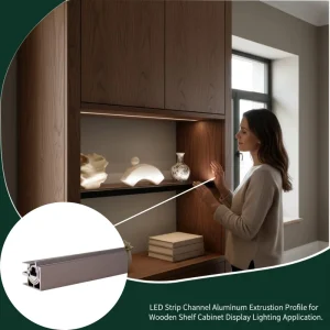 Recessed LED Channel Aluminum Profile for Display Case Up Lighting High CRI 95 Dimmable Furniture Down Light Strip YB1002 32