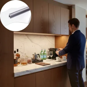 Recessed LED Channel Aluminum Profile for Wardrobe Kitchen Cabinet Display Case Linear LED Strip Light Plastic Shade YB1011 32