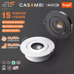 Recessed LED Downlight 15°/24°/36° Beam Angle Anti glare Ceiling Spotlight for Corridor Aisle Porch Home Living Room
