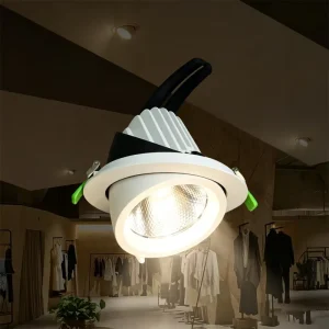 Recessed LED Eyeball Downlight Adjustable Rotatable Ceiling Down Light for Retail Space and Household Interior Accent Lighting