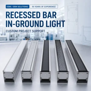 Recessed Linear Burial Lamp Factory OEM ODM Exterior Pathway Lawn Lighting DIALux Simulation Design Support