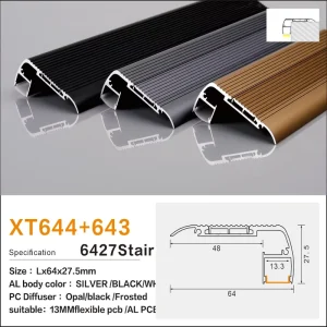 Recessed Linear Light Channel Ultra Thin Linear Light Aluminum Profile for Stair Lighting Hidden LED Strip Channel
