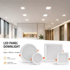 Recessed Modern DOB SMD 7W-36W LED Panel Downlight Square Round Warm Neutral Cool White Residential LED Ceiling for Indoor Hotel