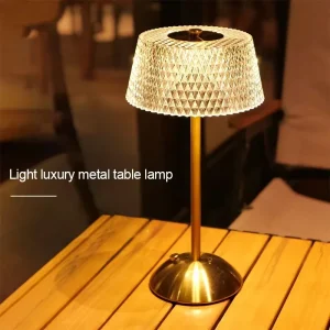 Rechargeable Aluminum LED Modern Night Light Touch Control Table Lamp Acrylic Shade