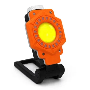 Rechargeable COB Work Light Magnetic Base Folding Stand RGB Side LEDs Hanging Hook Front Torch Portable Waterproof for Office