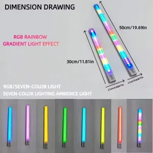 Rechargeable Color Changing Closet Lamp 50cm RGB Sensor Under Cabinet Light Multifunctional LED Strip Lamp for Home Decoration