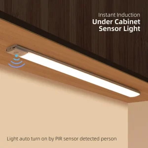 Rechargeable Dimmable 3000K Remote Cabinet Light PIR Wireless Magnetic LED Motion Sensor Light Wardrobe Closet Kitchen Bedroom