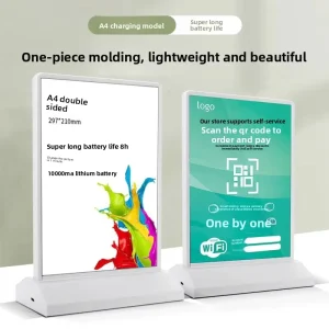 Rechargeable LED Charging Light Box for A4 Table Menu Board Desktop Billboard with Ad Display