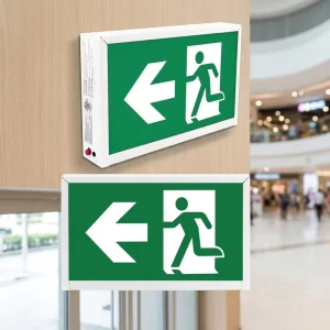 Rechargeable LED Fire Emergency Exit Sign Light IP65 Rated Wall Mounted