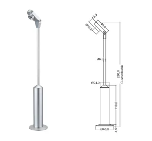 Rechargeable LED Vertical Spotlight Anti glare Jewelry Showcase Display Light Luxury Retail Store Lighting