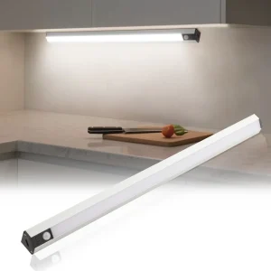Rechargeable Ultra Bright Motion Sensor Under Cabinet Light with 3 Color Magnetic Lighting Office Dimmable