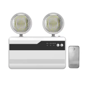 Rechargeable Waterproof Double Head LED Emergency Light Remote Control Fire Emergency Lighting Lamp Twin Spot Lights