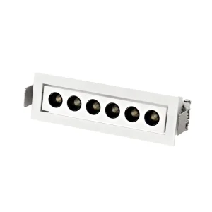 Rectangle Fixed Grille Lamp 4.5W 9W 18W LED Grille Light Recessed Anti-glare 6 Heads Strip Downlight Grille Light