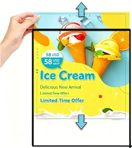 Rectangle Hanging LED Lightbox Poster Frame Aluminum Light Box for Restaurant and Cinema Sign