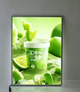 Rectangle LED Drawing Ultra Thin Aluminum Frame Light Box Wall Mounted Illuminated Billboard Tempered Glass Poster Menu