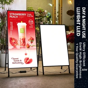 Rectangle Metal LED Floor Standing Digital Frame Sign Board Advertising Light Box Promotion Display Stand