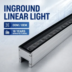Rectangle Recessed 12W 18W 24W 36W Linear Stair Inground Light IP67 Waterproof RGBW Remote Control for Scenic Walking Trail