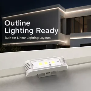 Rectangular 0.9W LED Pixel Light Clear Dome Flat Cable String for Architectural Column Bridge Project IP67 PC Building Facade