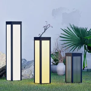 Rectangular Stainless Steel Garden Post Light IP65 Waterproof LED Outdoor Decorative Lighting for Villa Lawn Christmas Landscape