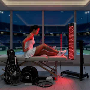 Red Light Therapy Panel SREST S OEM with Adjustable Iron Motorized 360 Rotating Stand 30KG Load Capacity for Body