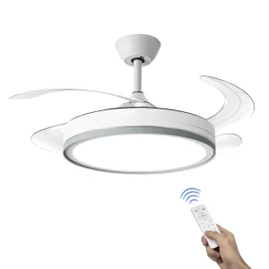 Remote Control 42 Inch Modern LED Ceiling Fan with Light Dimmable High CRI 90 Home Office Decorative Chandelier