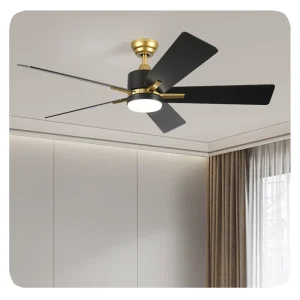 Remote Control LED Lights for Project Installation Modern Matte and Gold HC553 5/3 Blades 52” Black Ceiling Fans
