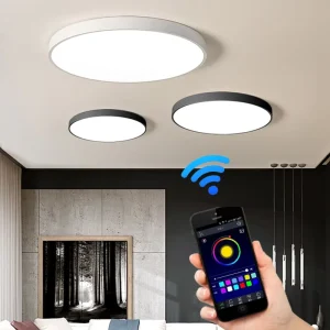 Remote Control Ultra Thin 24W 28W 38W 48W Dimmable Flush Mount Led Ceiling Panel Light