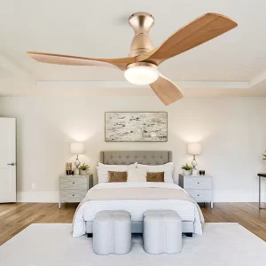 Remote Control With Light Decorative Indoor Ceiling Fan 52 Inch 220V Champagne Gold Ceiling Fan