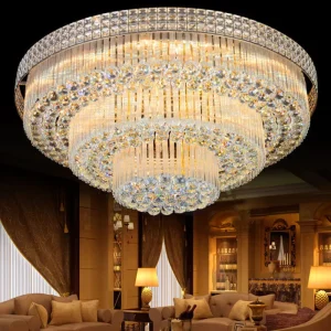 Residential Square Stainless Steel Black Chandelier Modern Large Hotel LED Ceiling Pendant Light 900×640