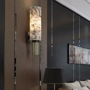 Resin Wall Lamp LED Bedside Wall Light Stone Design Wall Fixture Aisle Decor Bedroom Corridor Aluminium Modern Natural Black