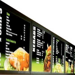 Restaurant Advertising Poster Illuminated Menu Board Advertising Light Boxes Slim Advertising Light Box