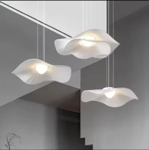 Restaurant Chandelier Simple Bar Personality Bedroom Living Room Homestay Art Lotus Pendant Light with Dimmable