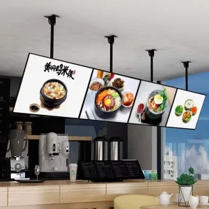 Restaurant Indoor Rectangle Aluminum Alloy Ultra Slim Eco Friendly Hanging LED Menu Light Box