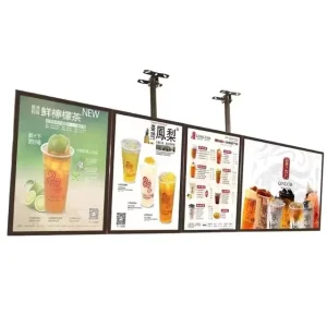 Restaurant Indoor Rectangle Aluminum Alloy Ultra Slim Eco Friendly Hanging LED Menu Light Box Advertising Decorative Poster
