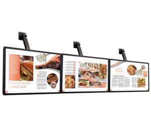 Restaurant Indoor Rectangle Aluminum Alloy Ultra Slim Eco Friendly Hanging LED Menu Light Box Decorative Poster