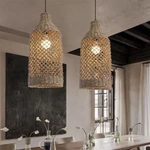 Restaurant Natural Straw Water Plant Weaving Chandeliers & Pendant Lights