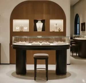 Retail Jewelry Watch Shop Interior Design Customized Jewellery Showroom Front Display Counter Luxury Glass Jewelry Display Cases