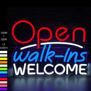 Retail Shop LED Neon Sign Customized Branding Light Acrylic Multi-Color Water Resistant Energy Efficient 12V DC Dimmable Art