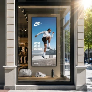 Retail Storefront Window Advertising High Brightness Window Display 55 Inch 3000 Nits 521XH LCD Screen