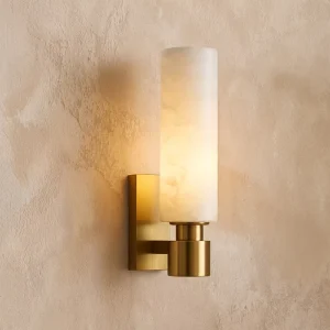Retro Natural Alabaster Wall Light Luxury LED Wall Sconce Lamp for Bathroom Bedroom Hallway Villa Hotel Home Decor
