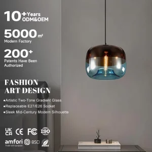 Retro Stained Glass Pendant Lamp Nordic Minimalist Style Dining Bar Hanging Light Creative Bedroom Decorative Lighting Fixtures