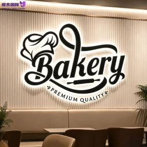 Reverse Channel 3D Stainless Steel LED Backlit Letter Signs Halo Lit Effect IP65 Wall Mounted Signage Hotel Spa Shopping Mall
