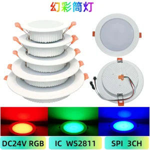 Rgb Rgbw 10W 12W 15W 20W 30W 24V WS2811 WS2814 Pixel SPI 3CH KTV Bar Atmosphere Recessed Magic LED Spotlight Downlight