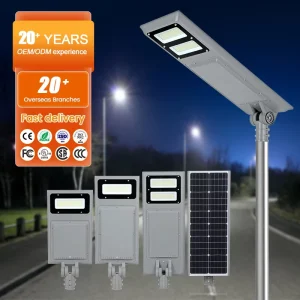 Road Construction IP65 Waterproof Aluminum LED 2700 6500K Color Temp 40W 60W 100W 120 Beam Angle Solar Street Light