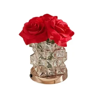 Rose Flower Ambiance Lamp Wedding Decorative Lamp Decorative Table Lamp Valentine’s Day Gift Cozy Crystal Night Light