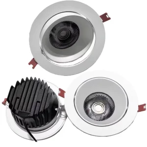 Rotatable COB LED Spotlight Adjustable Aluminum Round Commercial Ceiling Indoor Light Recessed Downlight